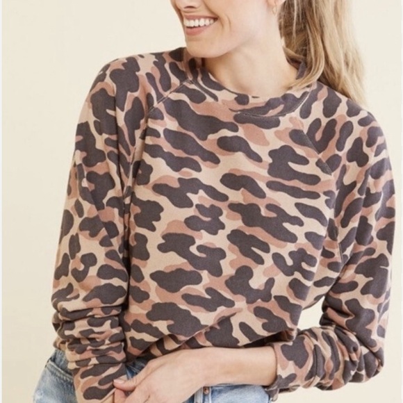 Monrow Tops - MONROW Animal Camo Print Sweatshirt - XL